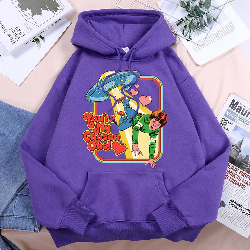 You Are My Chosen One Printed Women Hooded Cartoon Ideal Sport Shirts Leisure Aesthetic Sweatshirts Personality Baggy Clothes
