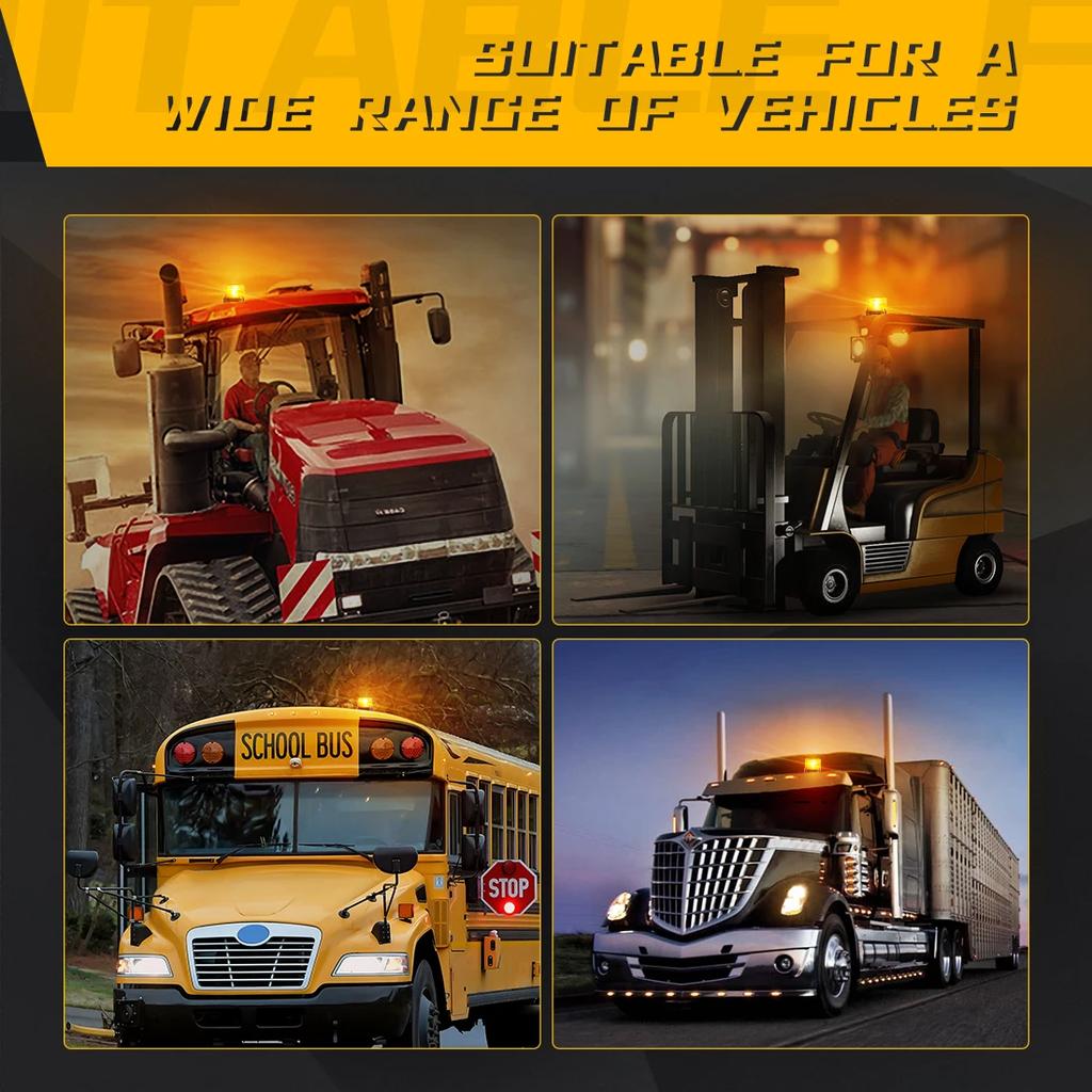 Lampă de avertizare de pe acoperișul autocamionului Lumină stroboscopică LED de urgență Far intermitent cu bază magnetică pentru securitate auto 12V 24V -80V