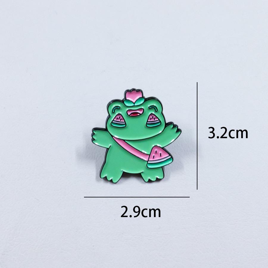Creative English Letter Frog Metal Brooch Pin for Clothing and Bags