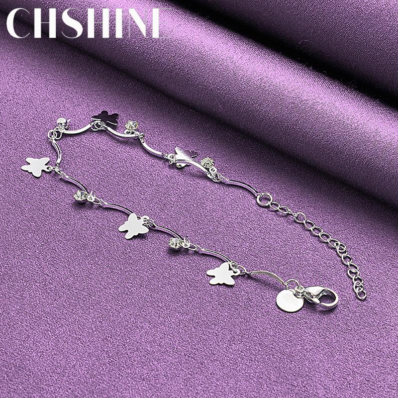 CHSHINE 925 Sterling Silver Charm Butterfly Bracelet For Women Wedding Party Fashion Jewelry