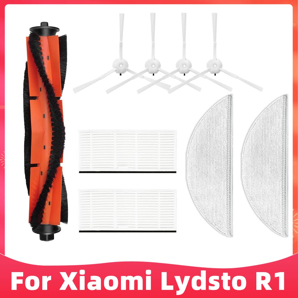 Fit For Xiaomi Lydsto R1 Robot Vacuum Cleaner Spare Parts Main Brush Side Brush Hepa Filter Mop Dust Bag Replacement Accessories