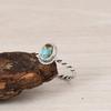 Artisan Handcrafted Kingman Turquoise Solitaire – Oxidized Silver Rope Band Ring – December Birthstone