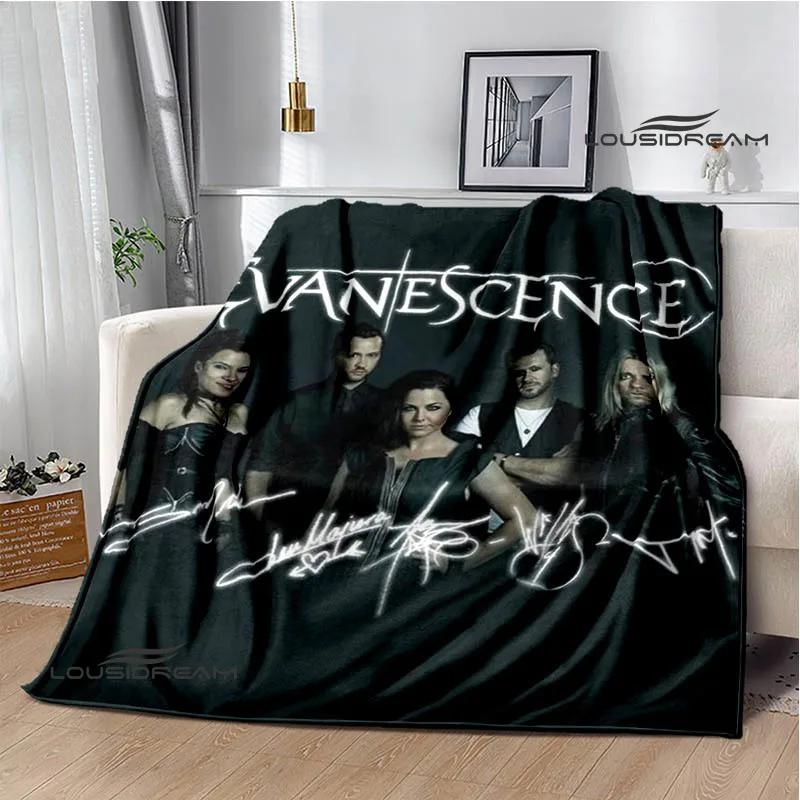EvaneScence Band Retro Printed Fashion Warm Blanket Flannel Blanket Bed Linings Home Travel Birthday Gift