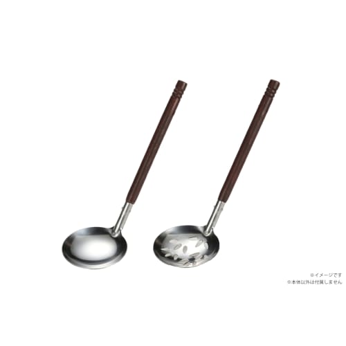 Takagi Craftsman's Way 18-8 Stainless Steel Tabletop Ladle with Wooden Handle and Hole