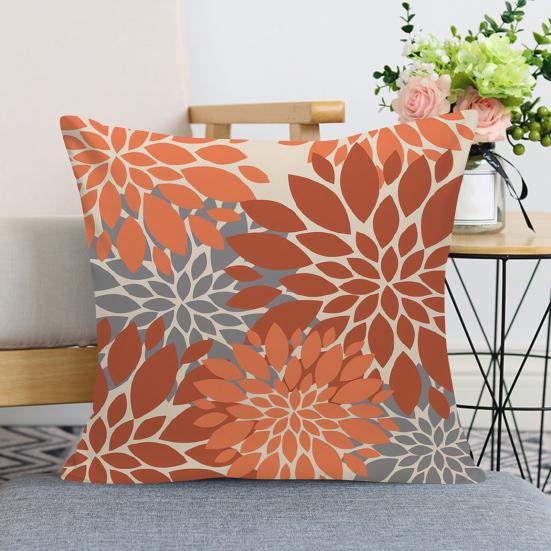 2 Pcs Throw Pillowcase Dahlia Printing Square Cushion Sham Diner Restaurant Hotel Bedroom Office Pillow Cover Machine Washable Zipper Pillowcases