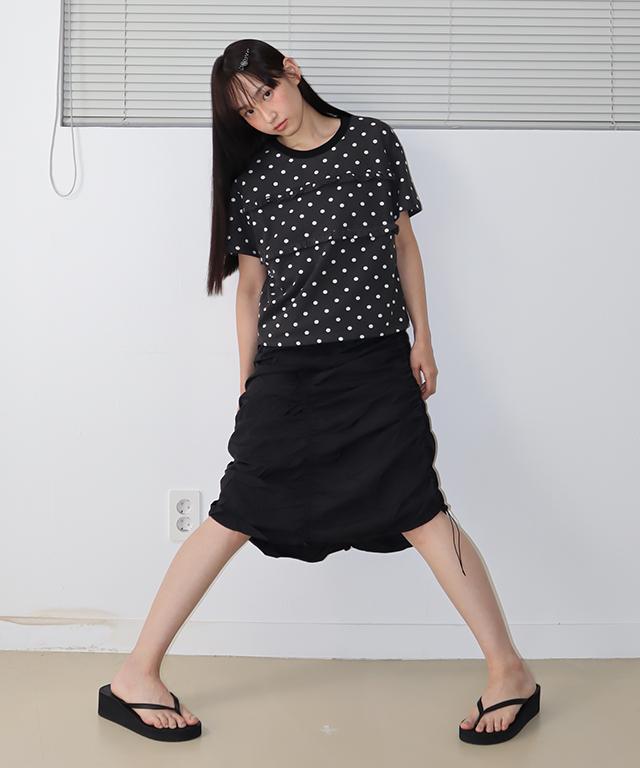 Ronron Sleeveless Shirring Dress Black