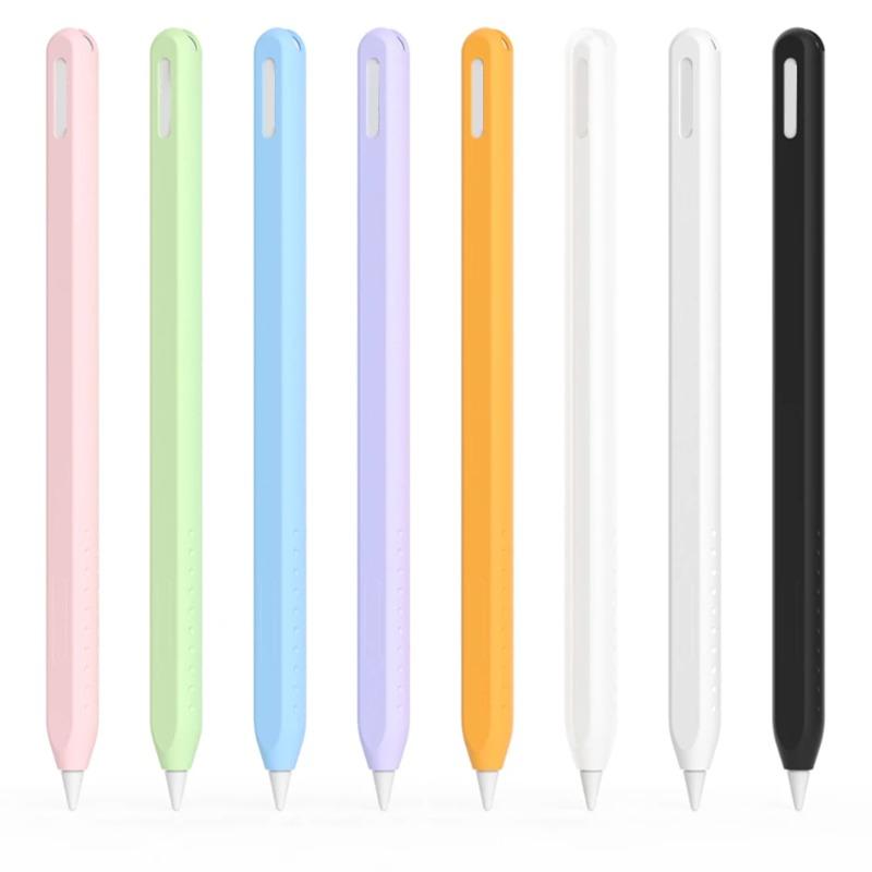 Silicone Pencil Case for Apple Pencil 2 2nd Generation Stylus Pen Cases Solid Color Cover for Apple Pencil Pro Protective Sleeve