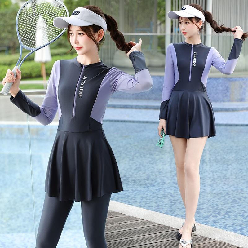 Diving Wetsuit Women Long Sleeve Full Body Surfing Suit UV Protection Quick Dry Conservative Swimwear