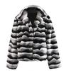 Winter New High-end Fashionable Lady Fur Imitation Rex Rabbit Fur Chinchilla Lapel Fur Coat Medium and Long Women's Clothing