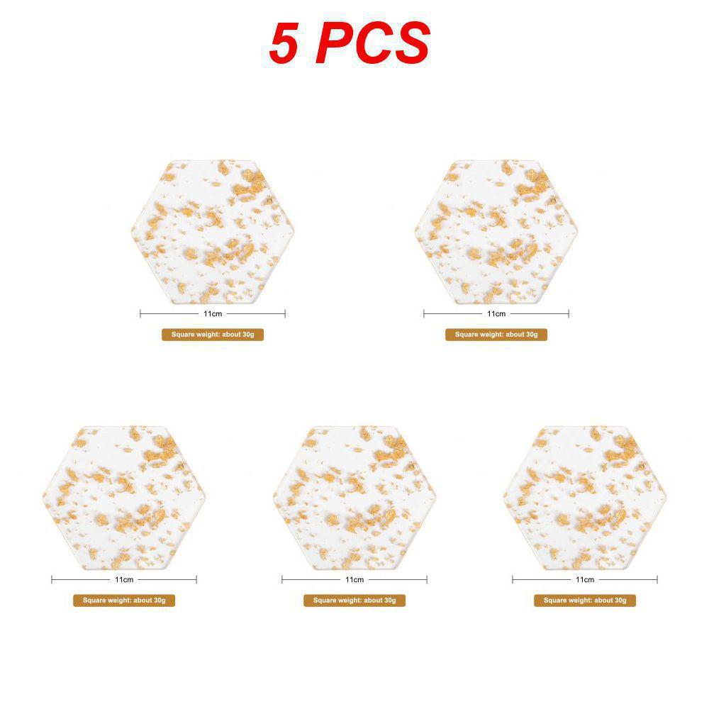 

Подставка под стакан с акриловым золотым листом Подставка под стакан под чашку с чашкой чая Европейская и американская креативная теплоизоляция Подставка под стакан под кофе из оргстекла