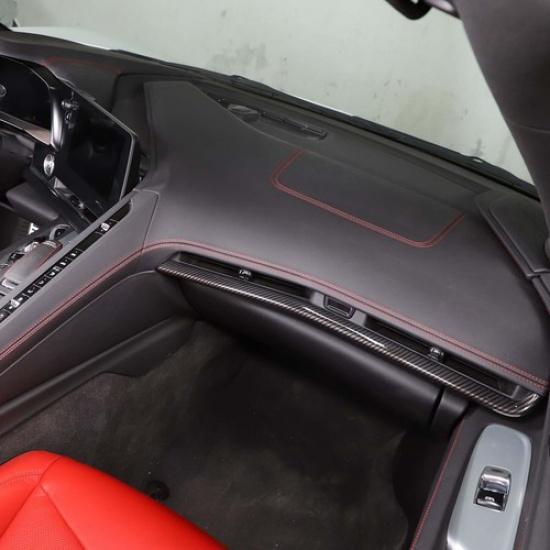 Carbon fiber Style inner control dashboard Cover trims For Corvette C8 -25