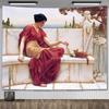 John William Waterhouse Artworks The Lady of Shalott Tapestry Wall Hanging Oil Paintings Home Decoration Aesthetic Tapestries