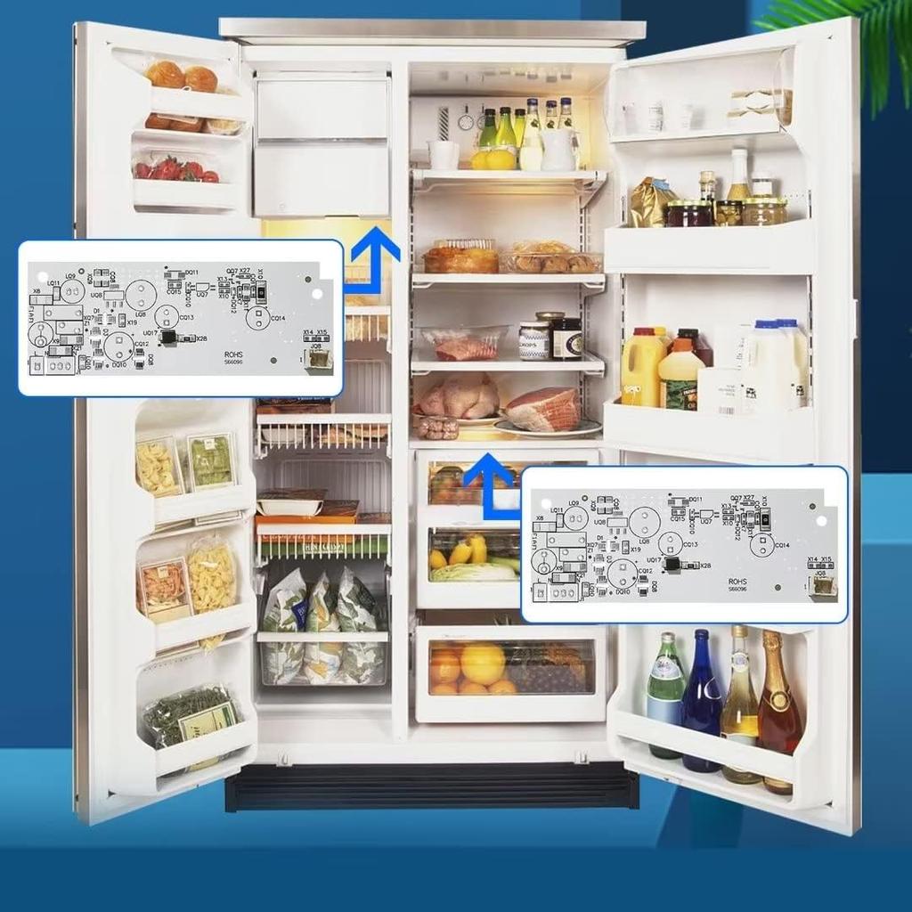 1x W10515058 LED Driver& 2x W10515057 Led Lights Board Replacement for Maytag MSB27C2XAM00 Refrigerator