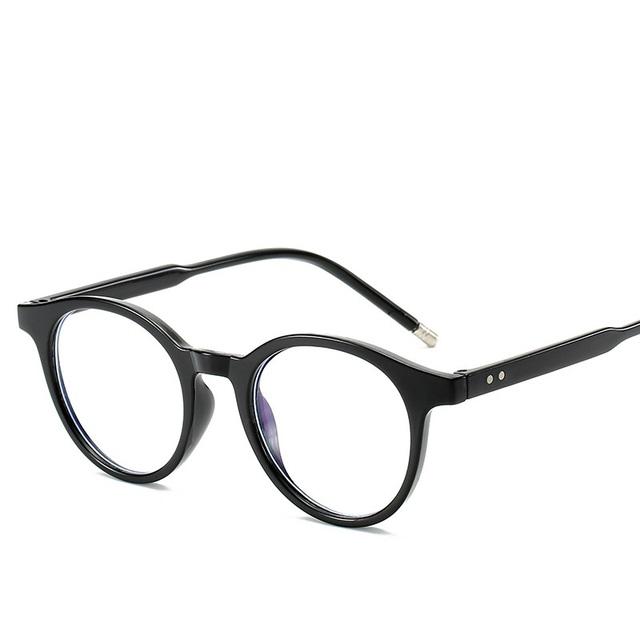 

Очки синего света для женщин, круглые очки, мужские винтажные поддельные очки для компьютера, оптические очки для чтения, модные люнеты чёрный