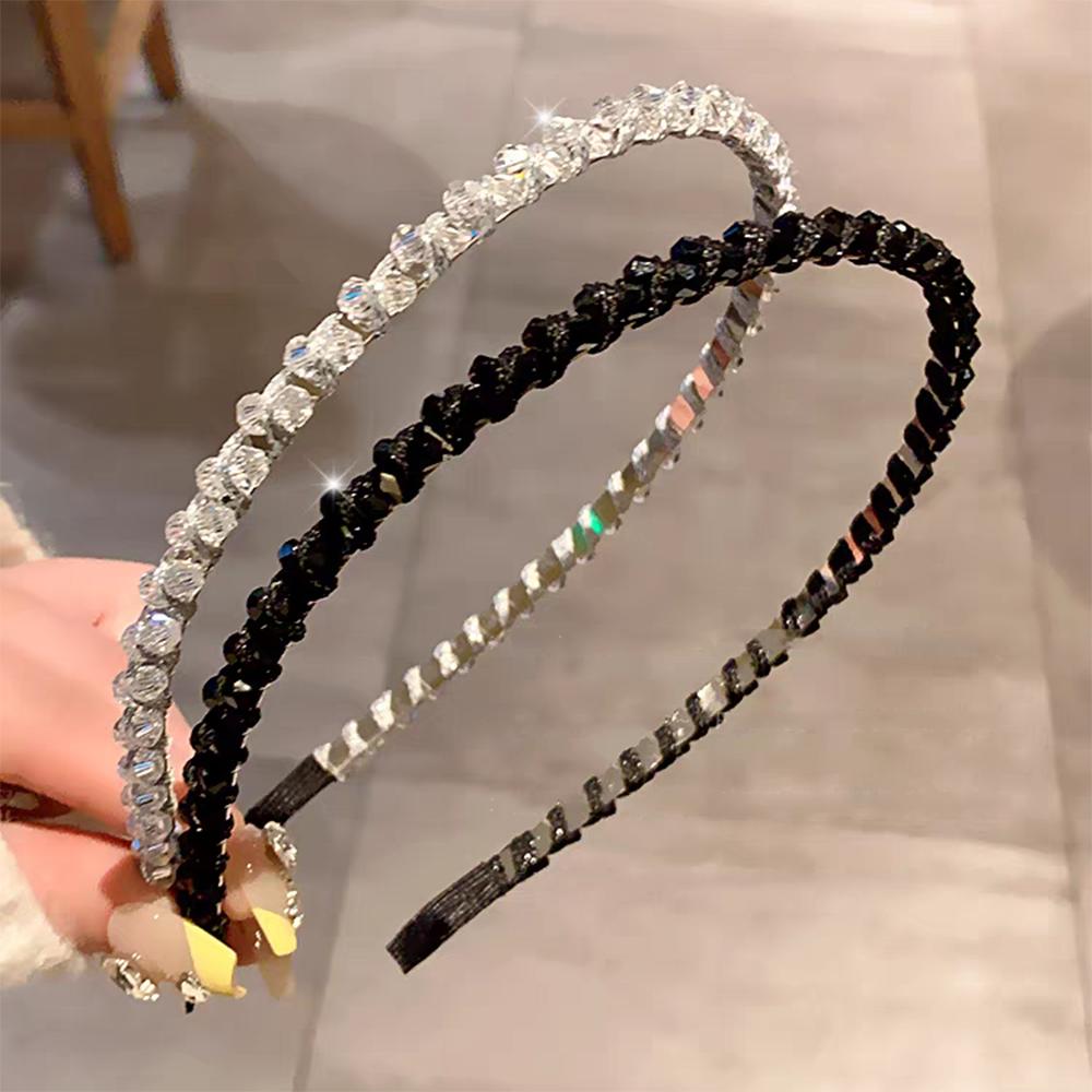 2pc Fashion Vintage Crystal Headwear Headband Women Girls Hair Bands Korean Hairband for Wedding Party Hair Accessories