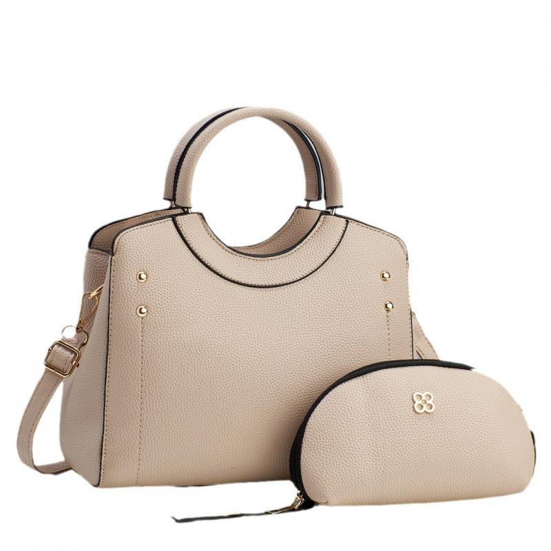 Taizhou women's bag mother and child bag two-piece set solid color large-capacity women's bag shoulder crossbody handbag