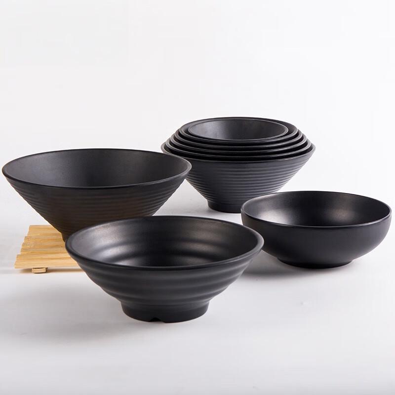 MOLUONA Melamine Black Noodle & Soup Bowl