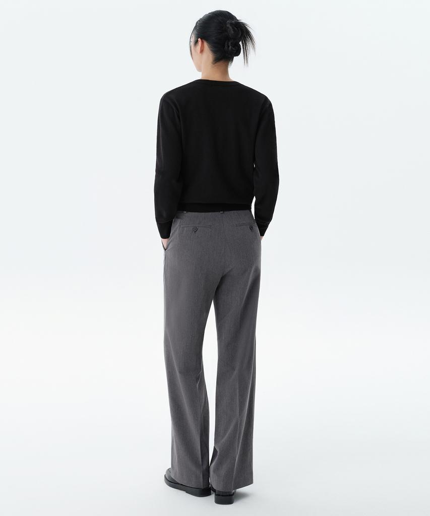 MUSINSA STANDARD WOMAN Women'S Straight Hidden Banding Slacks [Medium Gray]