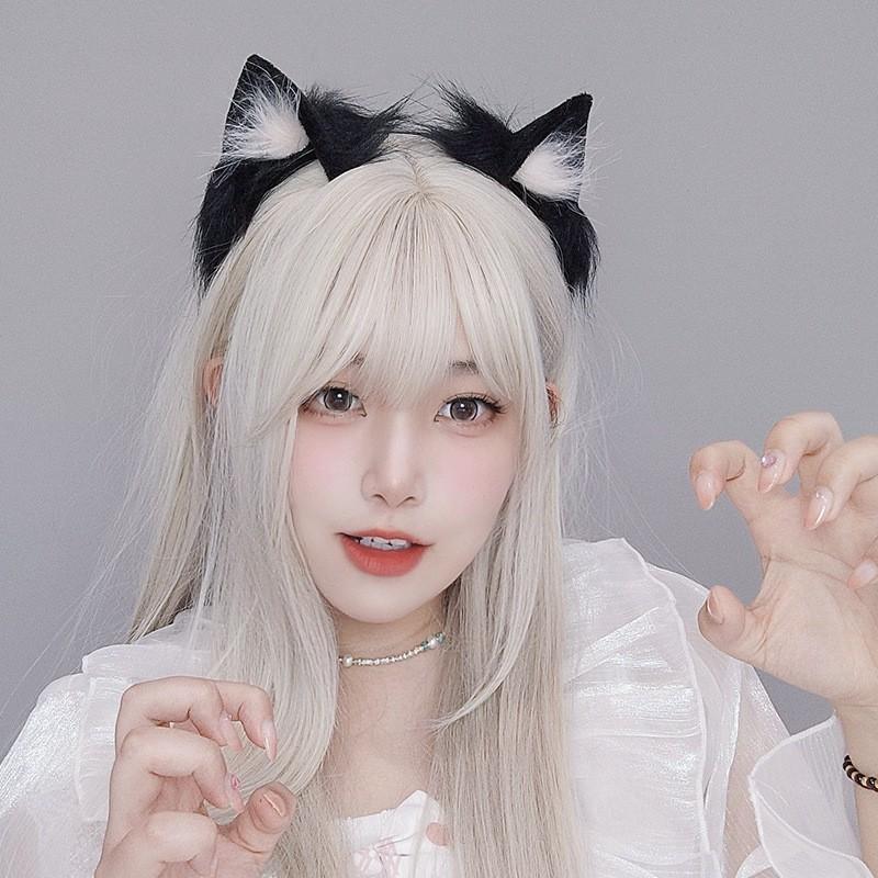Handmade Plush Cat Ear Headband Cosplay Anime Convention Kawaii Accessory Unisex