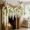 UV Resistant Artificial Rose Flower Garland Plastic Fake Rose Vine  Home Garden Decor