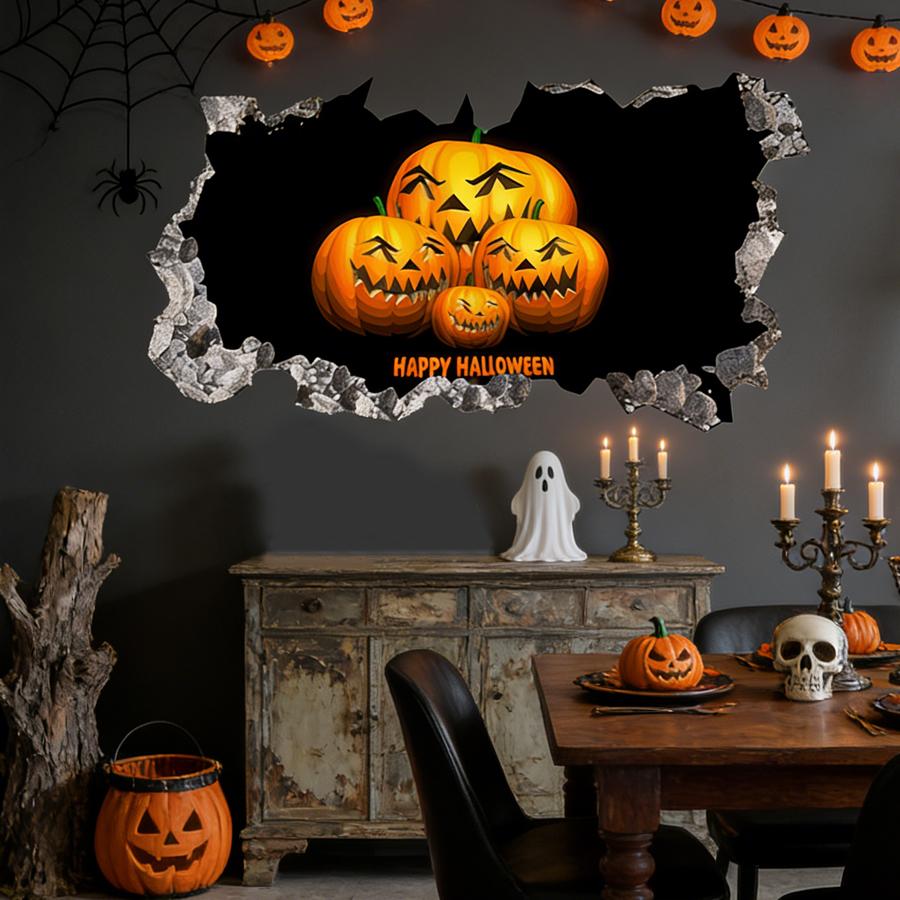 Halloween Horror Wall Sticker, Spooky Stickers & Floor Decals for Halloween Party, Haunted House & Home Horror Decorations