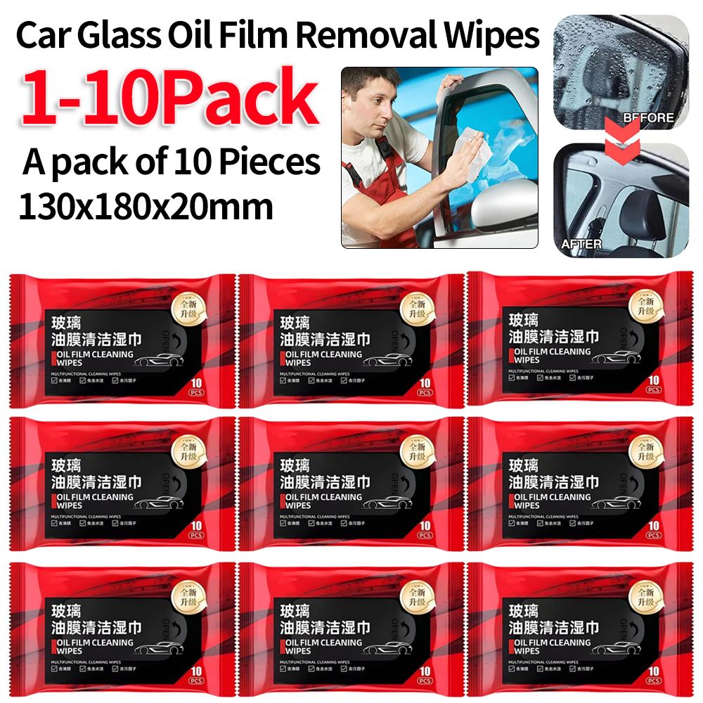 1-10Packs Car Glass Oil Film Removal Wipes Auto Windshield Cleaning Wipes Car Rearview Mirror Cleaner Wipes For Auto Cleaning