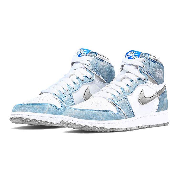 Air Jordan 1 Retro High OG GS Hyper Royal Kids Sneakers Blue Light-Smoke-Grey White 575441-402