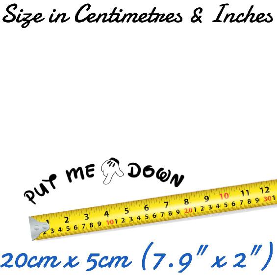 Pack of 2 Put Me Down Cute Mickey Hands Toilet Seat/Lid Sticker - Bathroom Décor - Bathroom Accessories (Black)