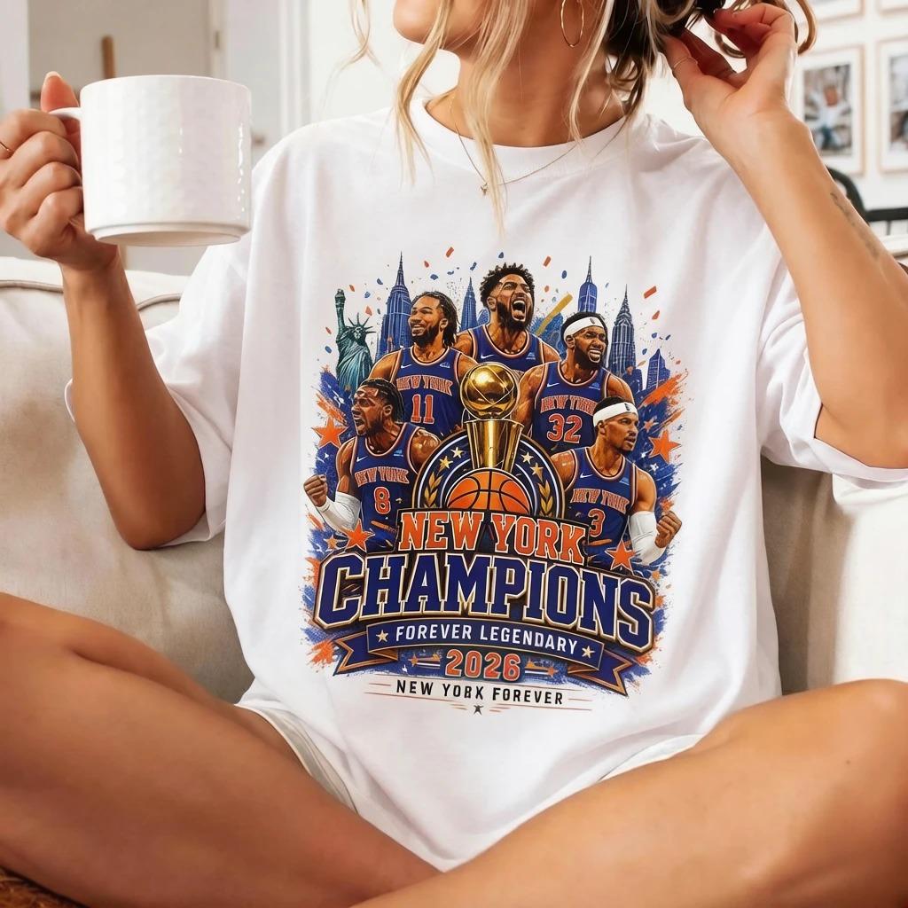 2026 New York Always Knicks Finals Merch 2026 Poster Graphic Print T-shirt  Men Women Streetwear Y2K Harajuku Fashion Summer New Tee Oversized Top