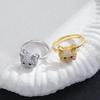 Elegant 3D Cat Open Ring - Adjustable, Light Luxury Women's Jewelry