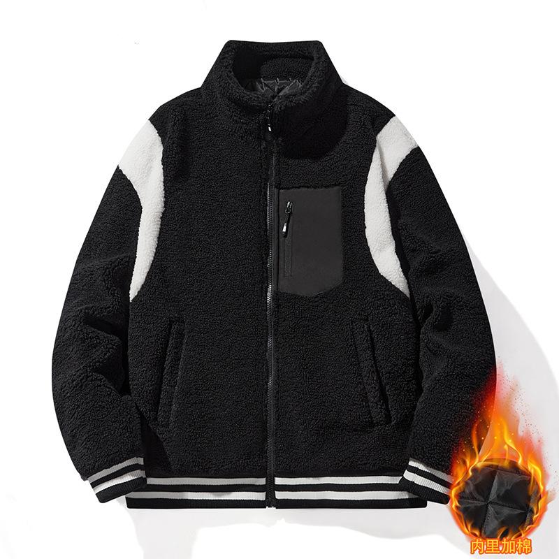 Lamb wool coat winter new men's lamb wool stand-up collar thickened coat