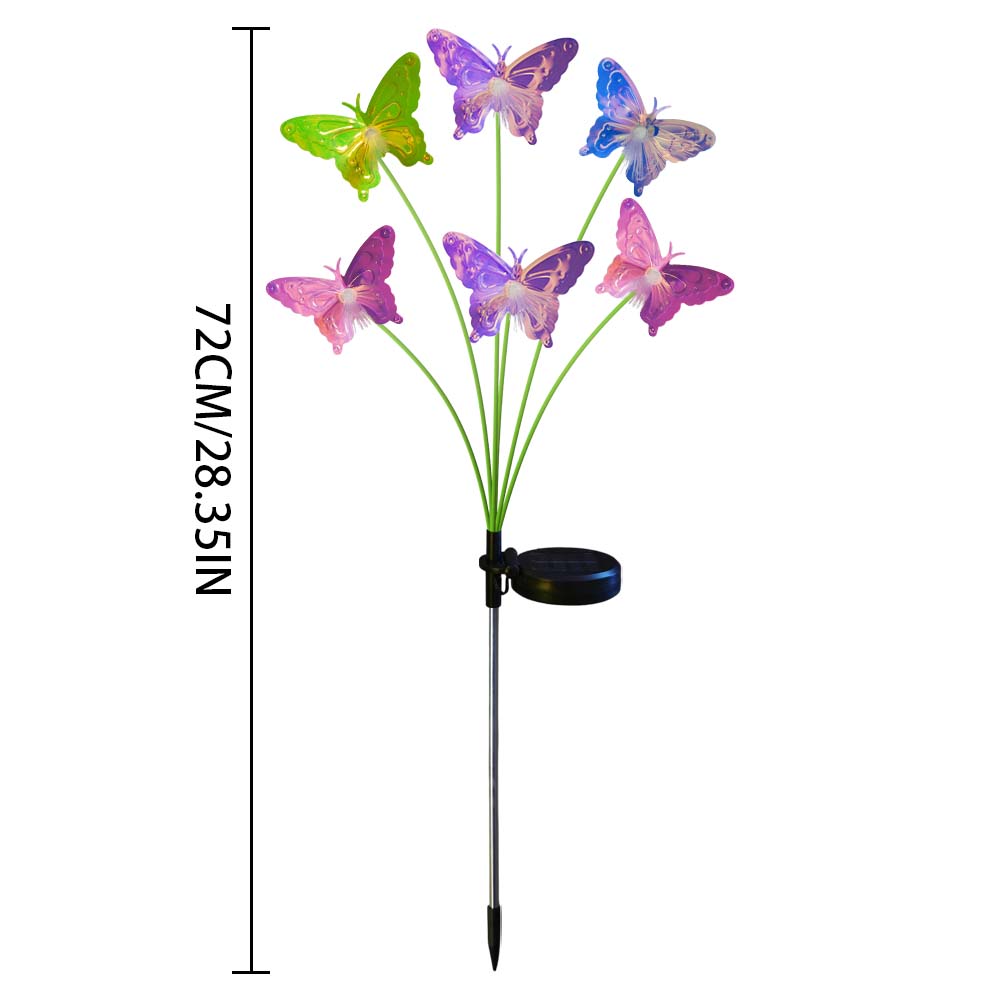 Solar Powered Waterproof Fiber Optic Butterfly Stake Lights Color Changing Fairy Lights for Outdoor Garden Patio Yard Wedding