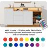 Low Sideboard - LEMONBEST - Multifunctional Living Room Sideboard - White+Oak - 3 Drawers & 2 Doors - LED