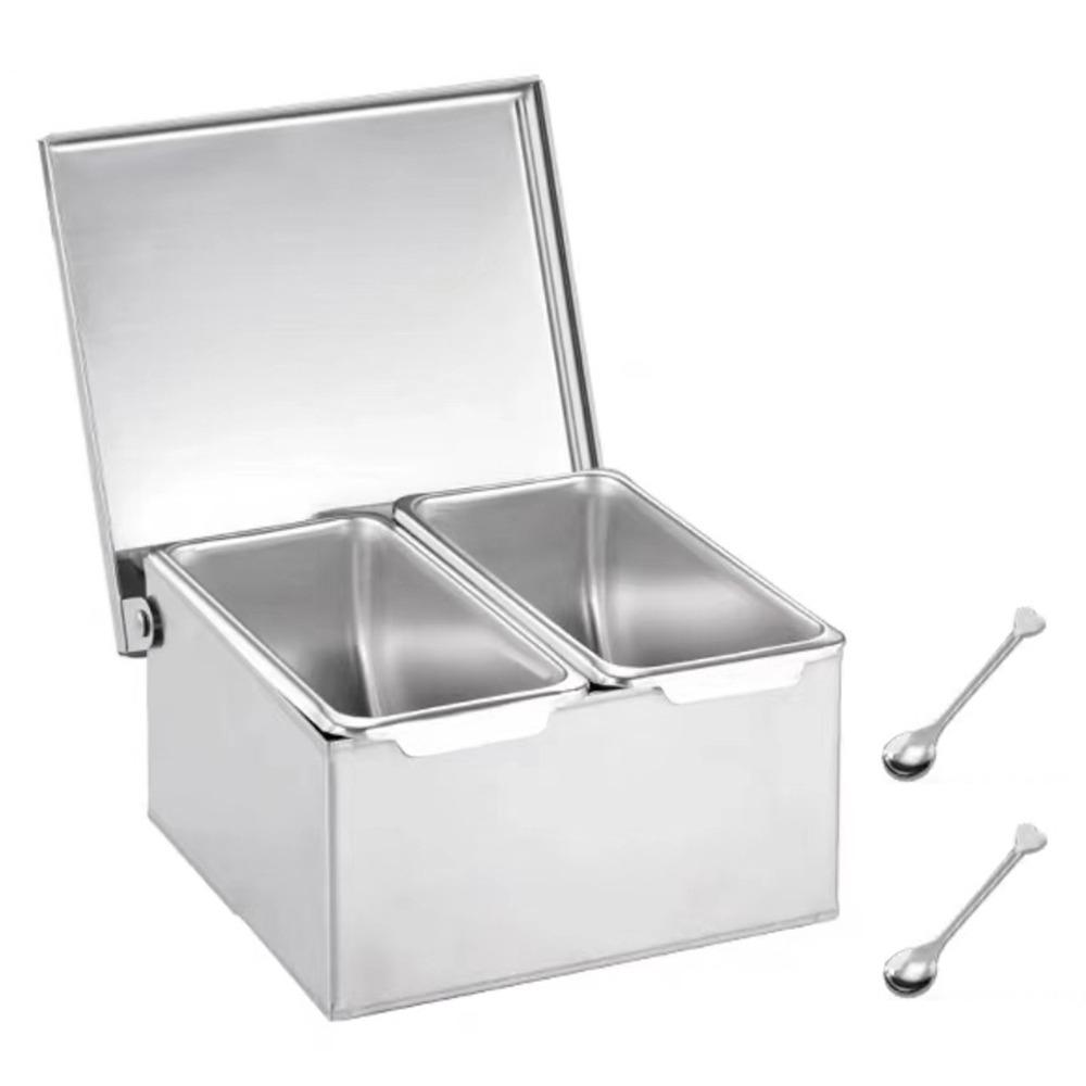 Creative Spice Storage Box 2/3/4/5/6 Grids with Lid Seasoning Storage Jar Multi Compartments Large Capacity