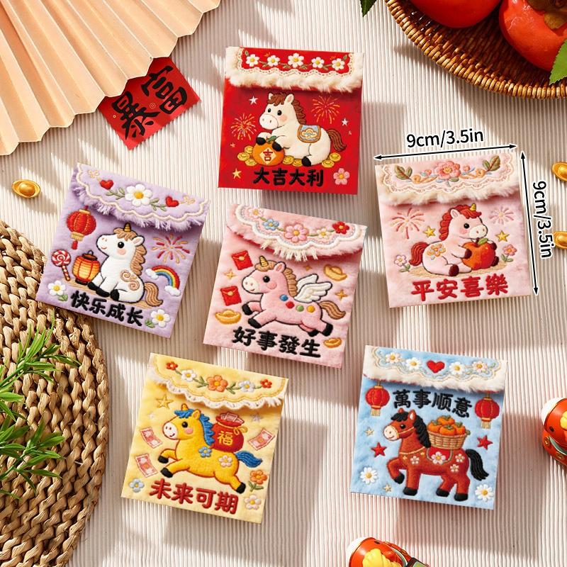 6PCS 3D Hongbag Red envelope Money Pouch Gift Bag