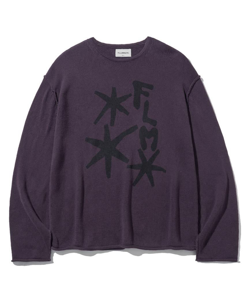 FILLUMINATE Flm Graphic Knit Pullover - Dark Purple