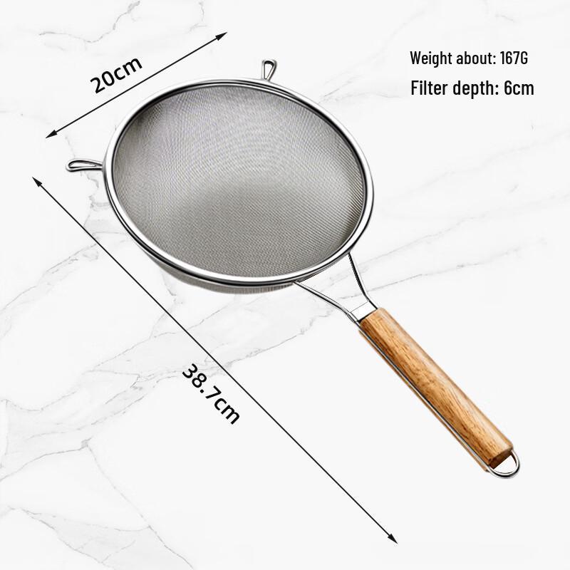 Wutuo 304 Edelstahl Schlitzschöpflöffel mit Holzgriff (2er-Pack)