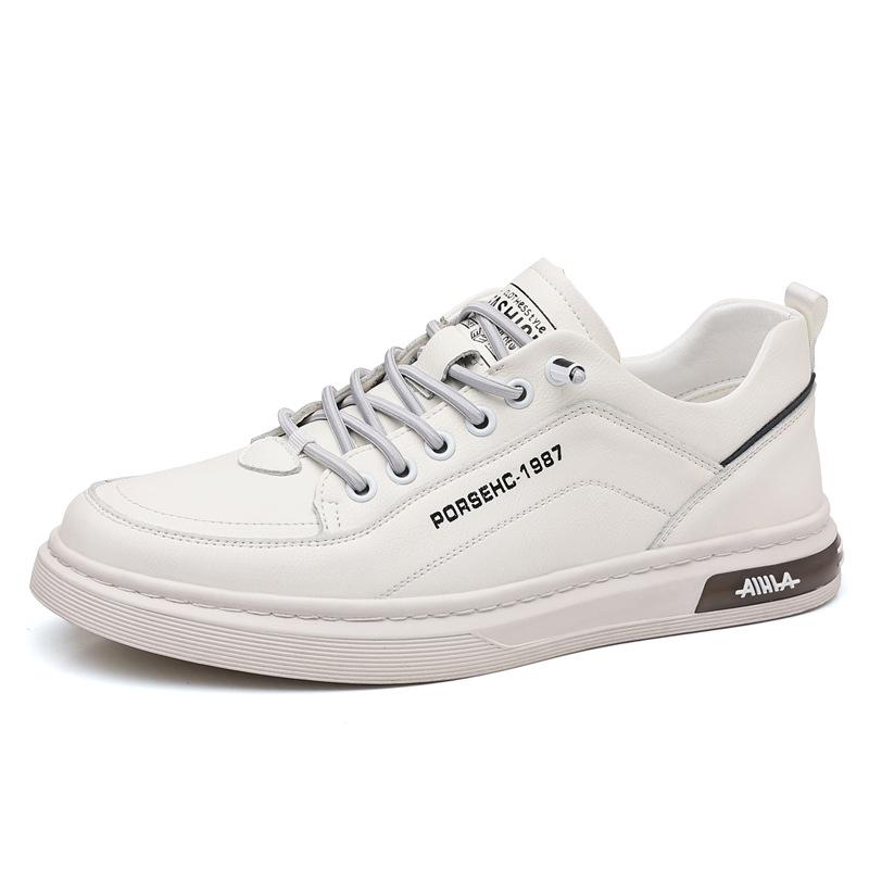 

Men s casual leather shoes new cowhide soft-sided board shoes fashionable little white shoes non-slip high-end men s shoes 44