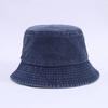 Hip Hop Solid Color Bucket Hat Wide Edge Washed Denim Fisherman Hat Foldable Thin Boonie Hat Summer Season
