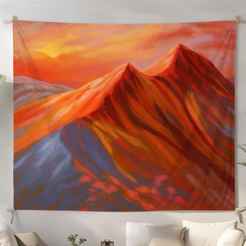 Abstract Mountain Sunset tapestry 75x100 чёрный
