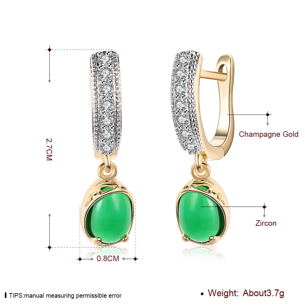 New Korean Trendy Drop-shaped Imitation Green Drop Earrings for Women