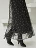 Sustainable Flocked Print Dress SWFO245031 BLK [Snidel] Women's