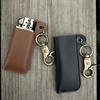 PU Leather Vintage Lighter Case Keychain Portable Retro Cigarette Lighter Pouch Holder Pendant for Bag Backpack Accessory Gift