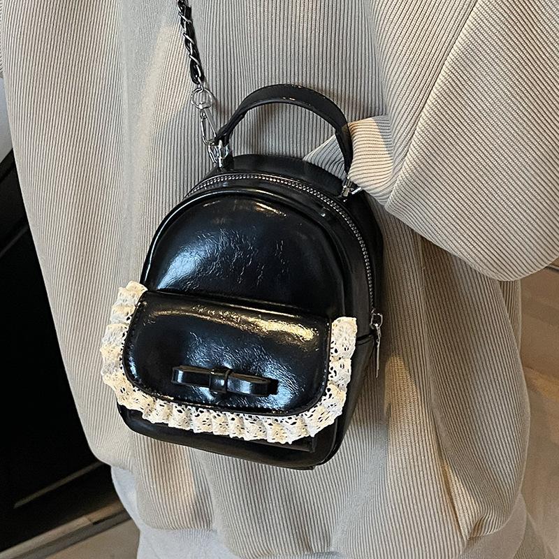 Niche Korean Version of Fashion Mini Backpack 2025 Summer New Casual Commuting Bow Backpack Small Schoolbag