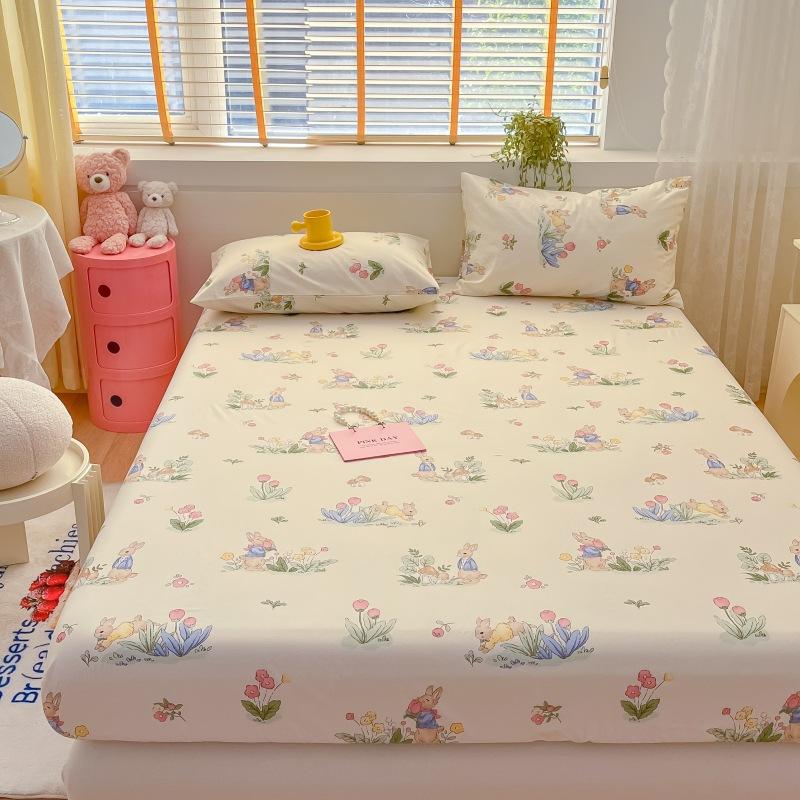 2025 New 100% Cotton Bed Sheet Flower Series Printed Double Top King Sheets For Girls Boys Kids Single Queen King Size Bed Linen