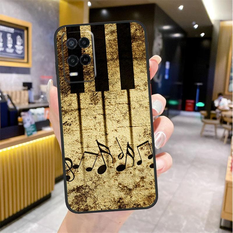 Music Note Symbol Piano Case For Oppo A98 A18 A38 A58 A78 A60 A80 A40 A96 A76 A16 A94 A74 A54 A15 A17 A57 A77 A5 Pro