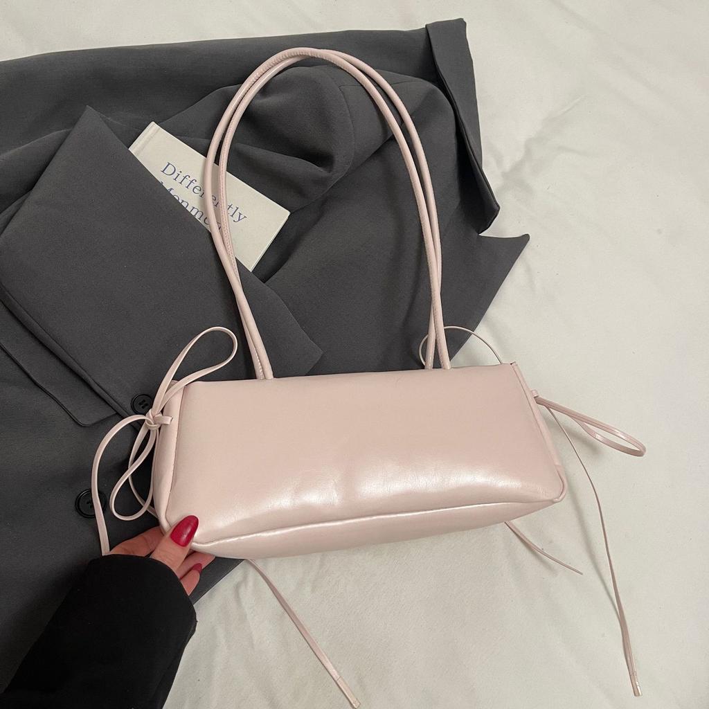 New Korean Cute Girl Underarm Bags with Versatile and Fashionable Bow Pillow Bag Texture Shoulder Bag
