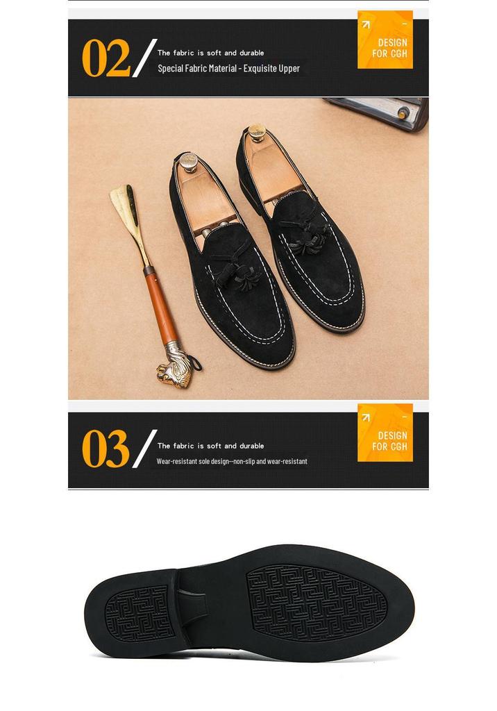 Men's Korean-Style Tassel Suede Loafers - Trendy British Slip-on Moccasins