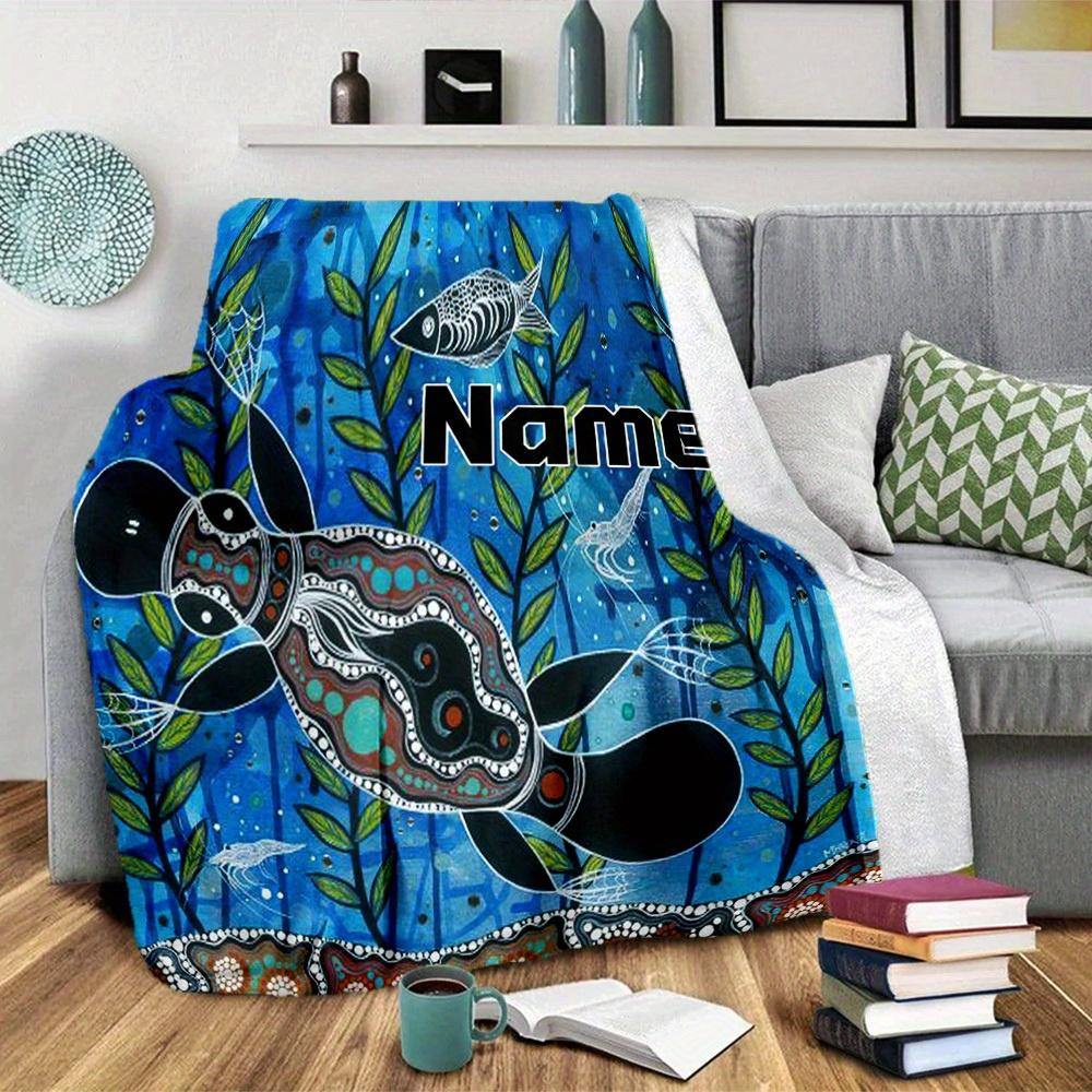 Sea Life Customize Your Name Blankets Comfortable Soft Lightweight Allseason Multipurpose Blanket For Picnics Sofas Offices Beds Living Rooms Perfect