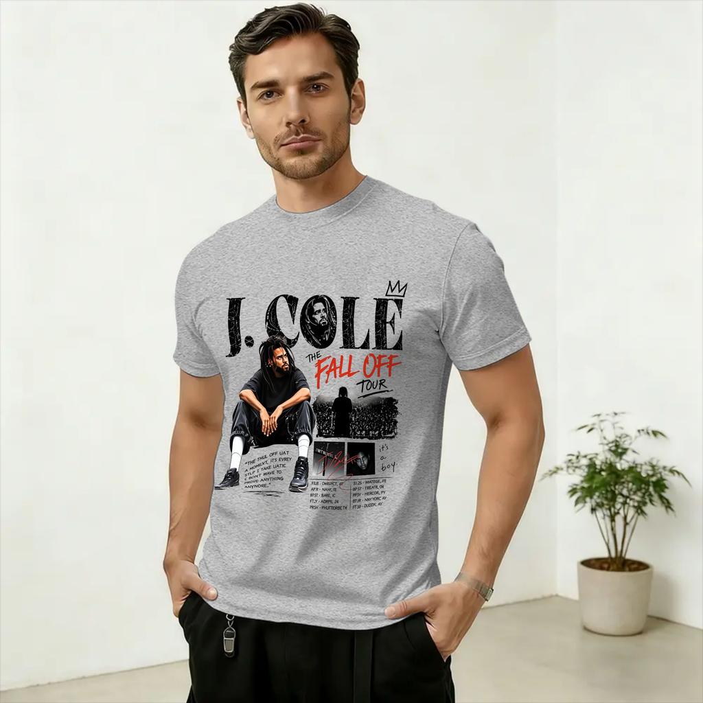 Oversized T Shirt Summer J Cole The Fall Off Tour 2026 TShirts Cotton Tee Shirt for Adult Y2K Classic Loose Short Sleeve Tops